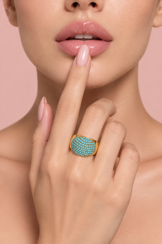 Turquoise Pavé Gold
