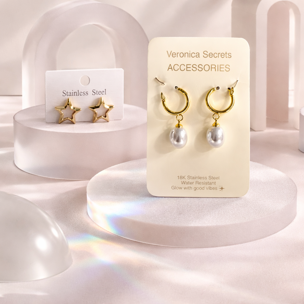 18K Gold Plated Pearl Drop Earrings